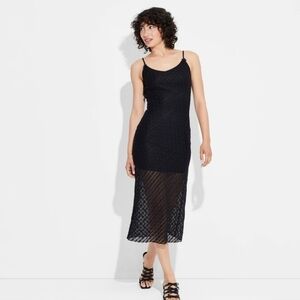 Women's Bow Lace Midi Dress - Wild Fable Black S